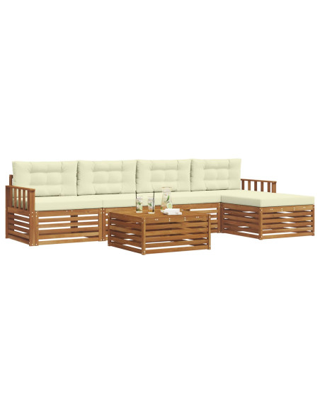 Set di divani con cuscino 6 pcs Naturale e Crema
