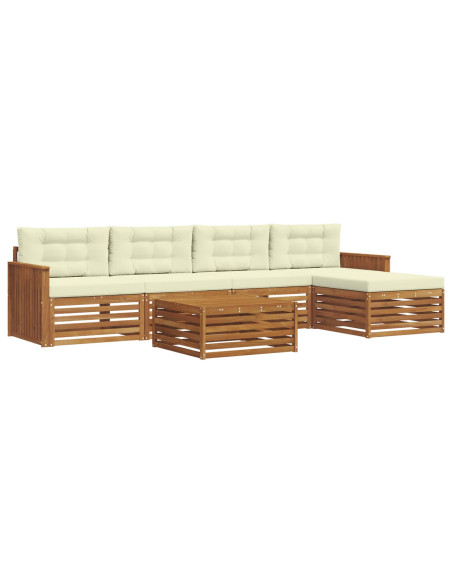 Set di divani con cuscino 6 pcs Naturale e Crema