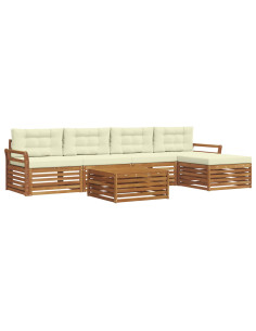 Set di divani con cuscino 6 pcs Naturale e Crema 2