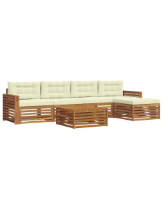 Set di divani con cuscino 6 pcs Naturale e Crema 2