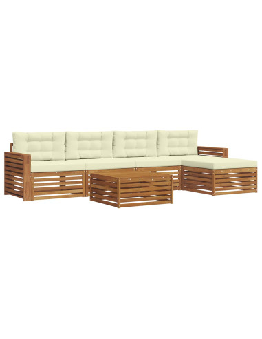 Set di divani con cuscino 6 pcs Naturale e Crema