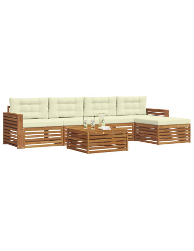 Set di divani con cuscino 6 pcs Naturale e Crema