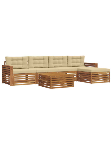 Set di divani con cuscino 6 pcs Naturale e Beige