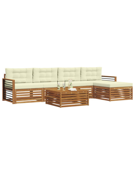 Set di divani con cuscino 6 pcs Naturale e Crema