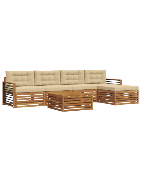 Set di divani con cuscino 6 pcs Naturale e Beige