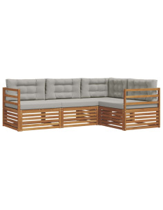 Set di divani con cuscino 13 pcs Grigio Naturale e Chiaro 2
