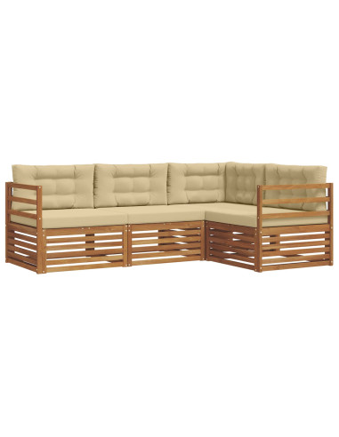Set di divani con cuscino 4 pcs Naturale e Beige