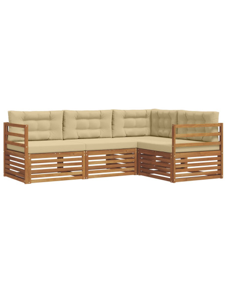 Set di divani con cuscino 4 pcs Naturale e Beige