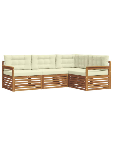Set di divani con cuscino 4 pcs Naturale e Crema