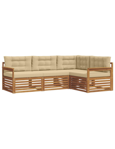 Set di divani con cuscino 4 pcs Naturale e Beige