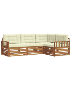 Set di divani con cuscino 4 pcs Naturale e Crema 2