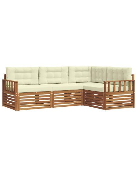 Set di divani con cuscino 4 pcs Naturale e Crema