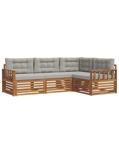 Set di divani con cuscino 13 pcs Grigio Naturale e Chiaro 2