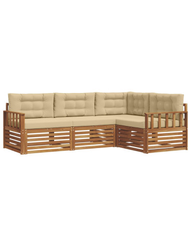 Set di divani con cuscino 4 pcs Naturale e Beige