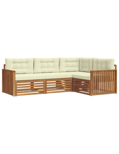 Set di divani con cuscino 4 pcs Naturale e Crema
