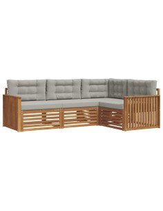 Set di divani con cuscino 13 pcs Grigio Naturale e Chiaro 2