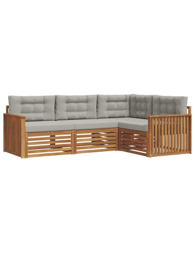 Set di divani con cuscino 13 pcs Grigio Naturale e Chiaro