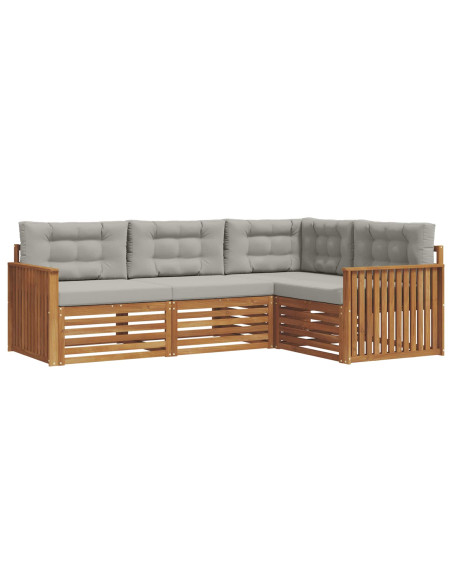 Set di divani con cuscino 13 pcs Grigio Naturale e Chiaro
