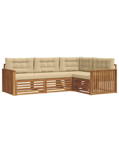 Set di divani con cuscino 4 pcs Naturale e Beige