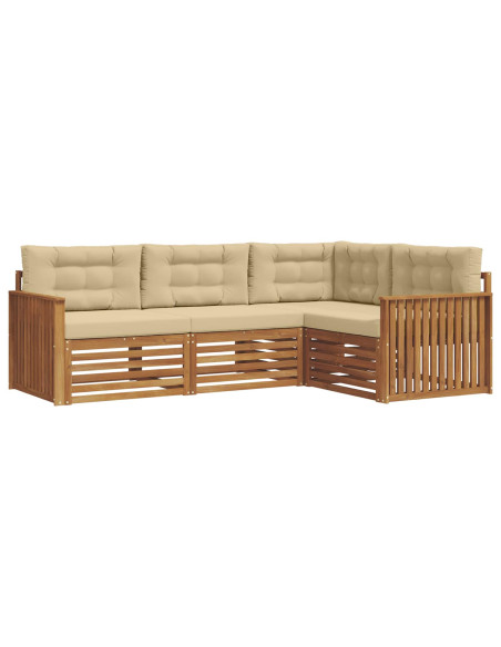 Set di divani con cuscino 4 pcs Naturale e Beige