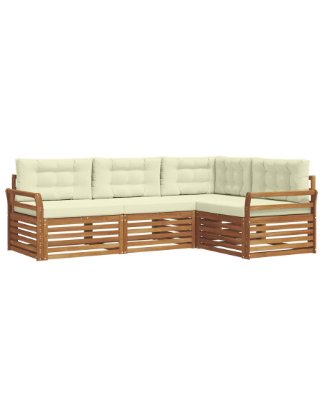 Set di divani con cuscino 4 pcs Naturale e Crema