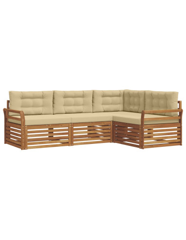 Set di divani con cuscino 4 pcs Naturale e Beige