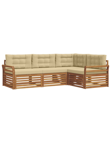 Set di divani con cuscino 4 pcs Naturale e Beige