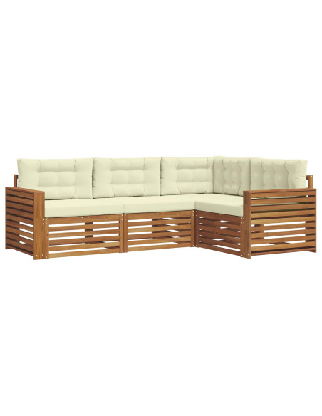 Set di divani con cuscino 4 pcs Naturale e Crema