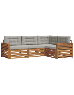 Set di divani con cuscino 13 pcs Grigio Naturale e Chiaro 2