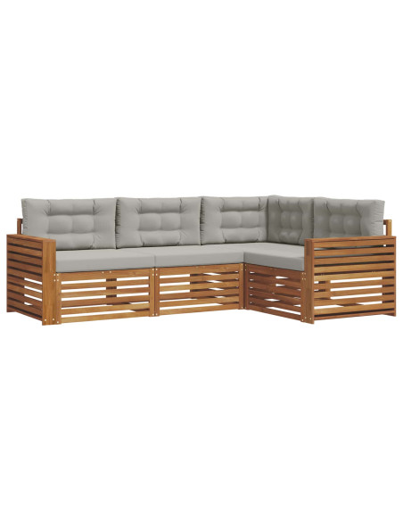 Set di divani con cuscino 13 pcs Grigio Naturale e Chiaro