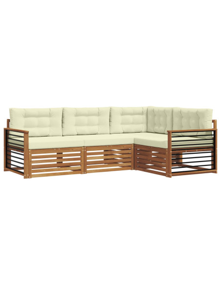 Set di divani con cuscino 4 pcs Naturale e Crema
