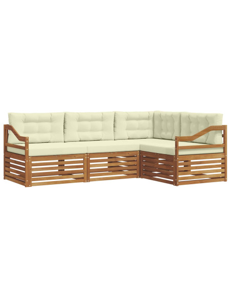 Set di divani con cuscino 4 pcs Naturale e Crema