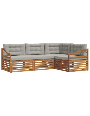 Set di divani con cuscino 13 pcs Grigio Naturale e Chiaro