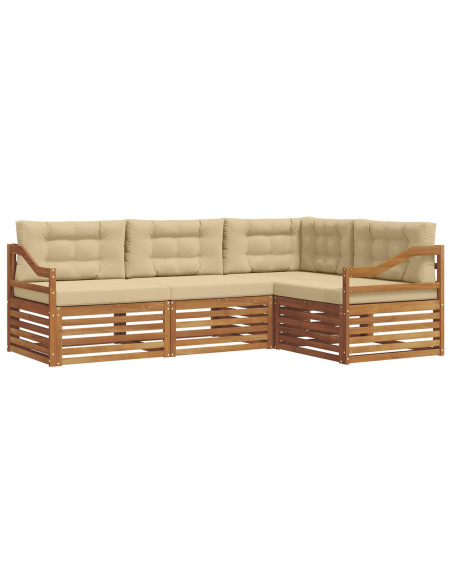 Set di divani con cuscino 4 pcs Naturale e Beige