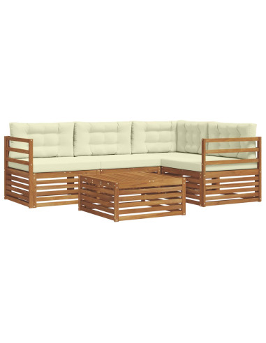 Set di divani con cuscino 5 pcs Naturale e Crema