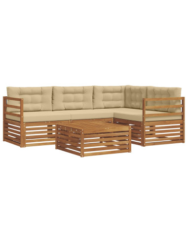 Set di divani con cuscino 5 pcs Naturale e Beige