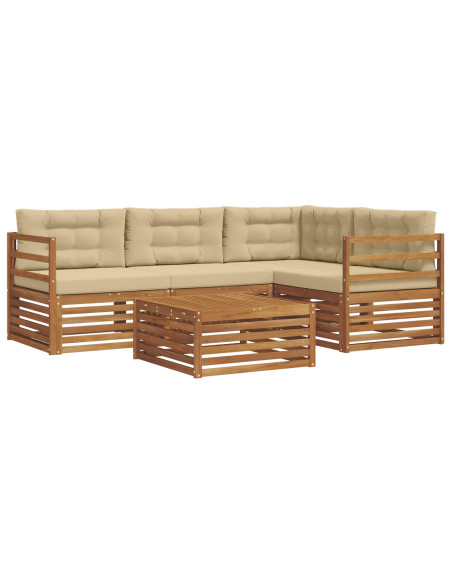 Set di divani con cuscino 5 pcs Naturale e Beige