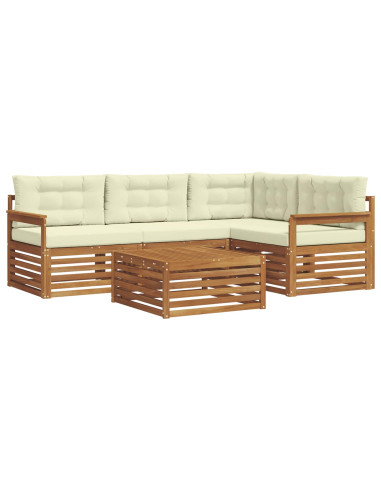 Set di divani con cuscino 5 pcs Naturale e Crema