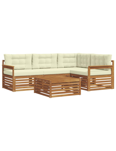 Set di divani con cuscino 5 pcs Naturale e Crema