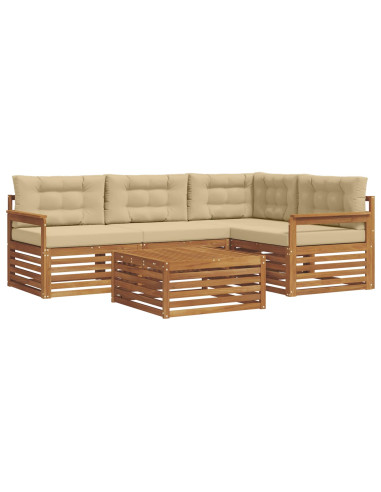 Set di divani con cuscino 5 pcs Naturale e Beige