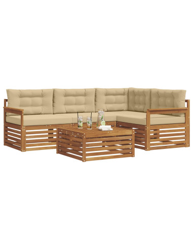Set di divani con cuscino 5 pcs Naturale e Beige
