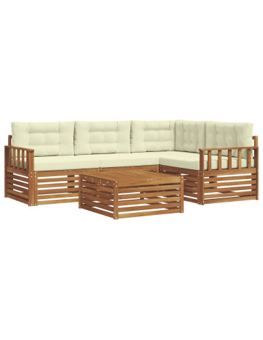 Set di divani con cuscino 5 pcs Naturale e Crema