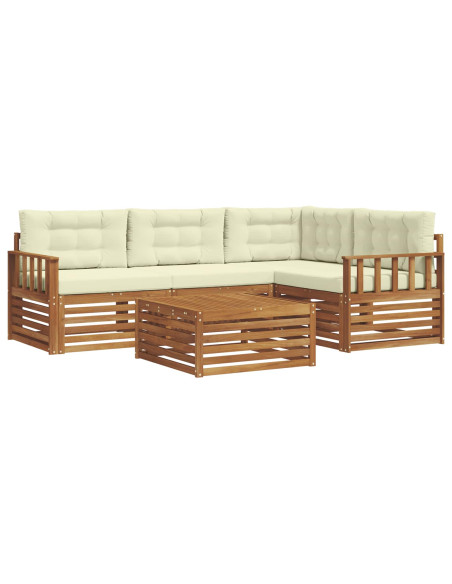 Set di divani con cuscino 5 pcs Naturale e Crema