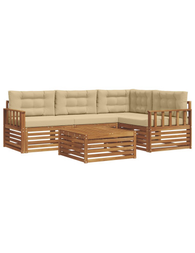 Set di divani con cuscino 5 pcs Naturale e Beige