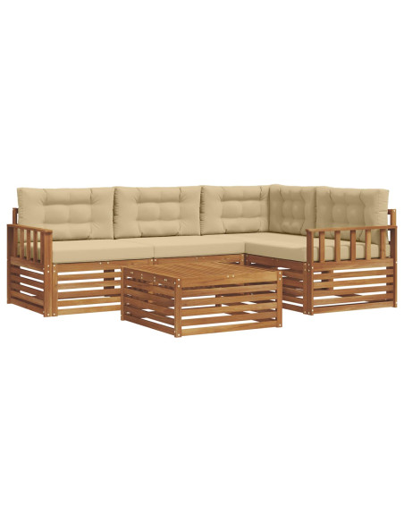 Set di divani con cuscino 5 pcs Naturale e Beige