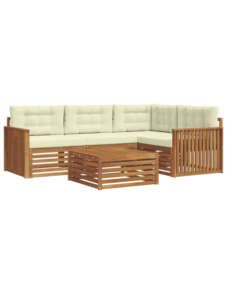Set di divani con cuscino 5 pcs Naturale e Crema