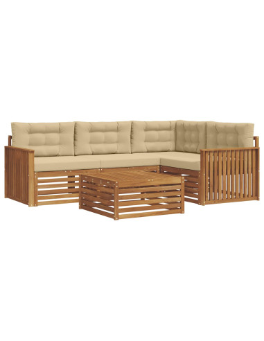 Set di divani con cuscino 5 pcs Naturale e Beige