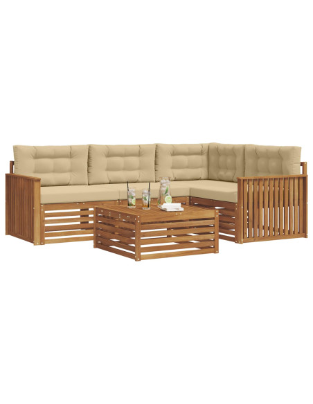 Set di divani con cuscino 5 pcs Naturale e Beige