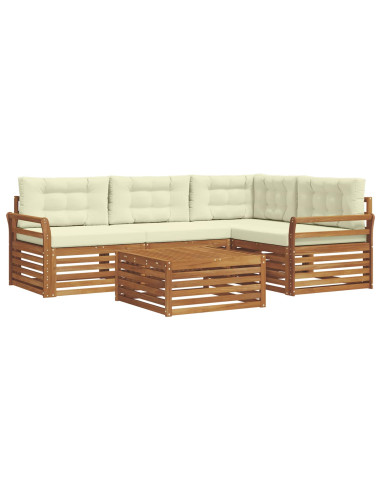 Set di divani con cuscino 5 pcs Naturale e Crema