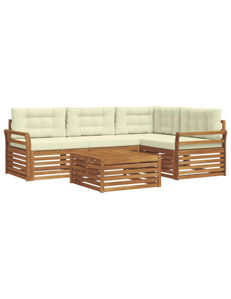 Set di divani con cuscino 5 pcs Naturale e Crema